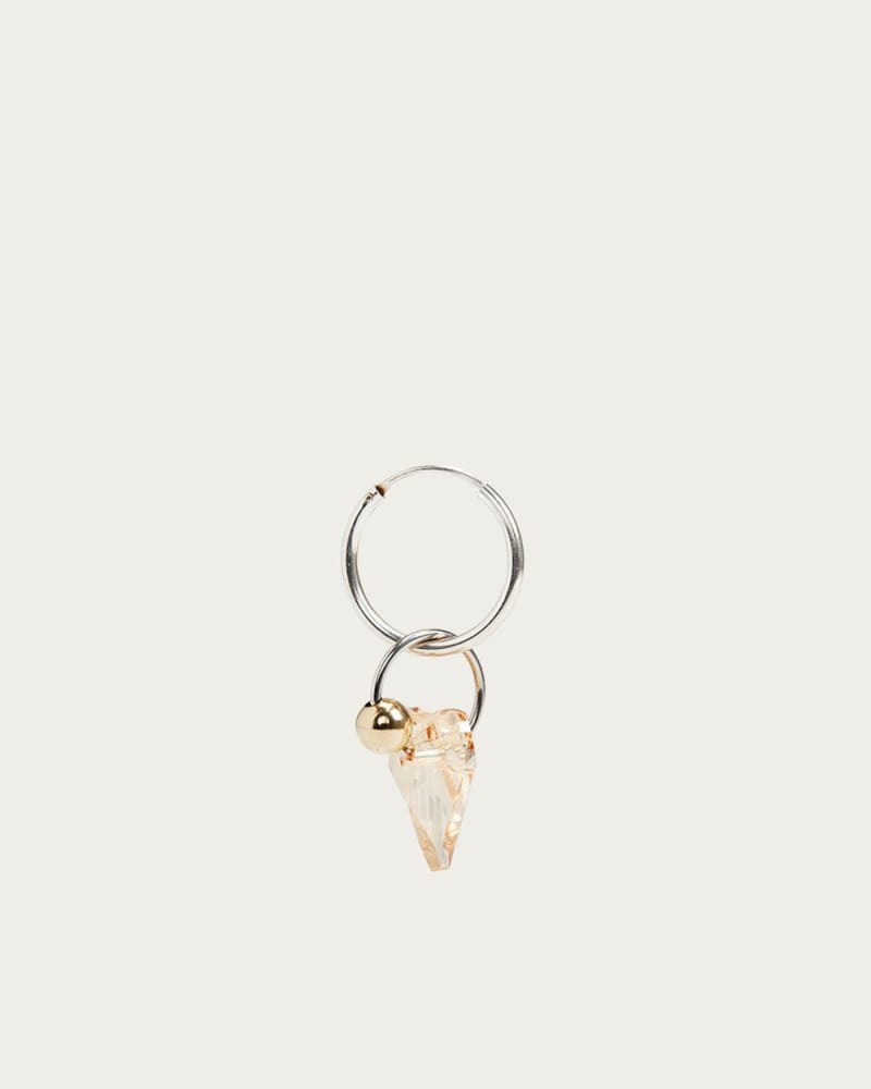 Front of a size O/S Madison Earring in Silver in Silver by JUSTINE CLENQUET. | dia_product_style_image_id:329312